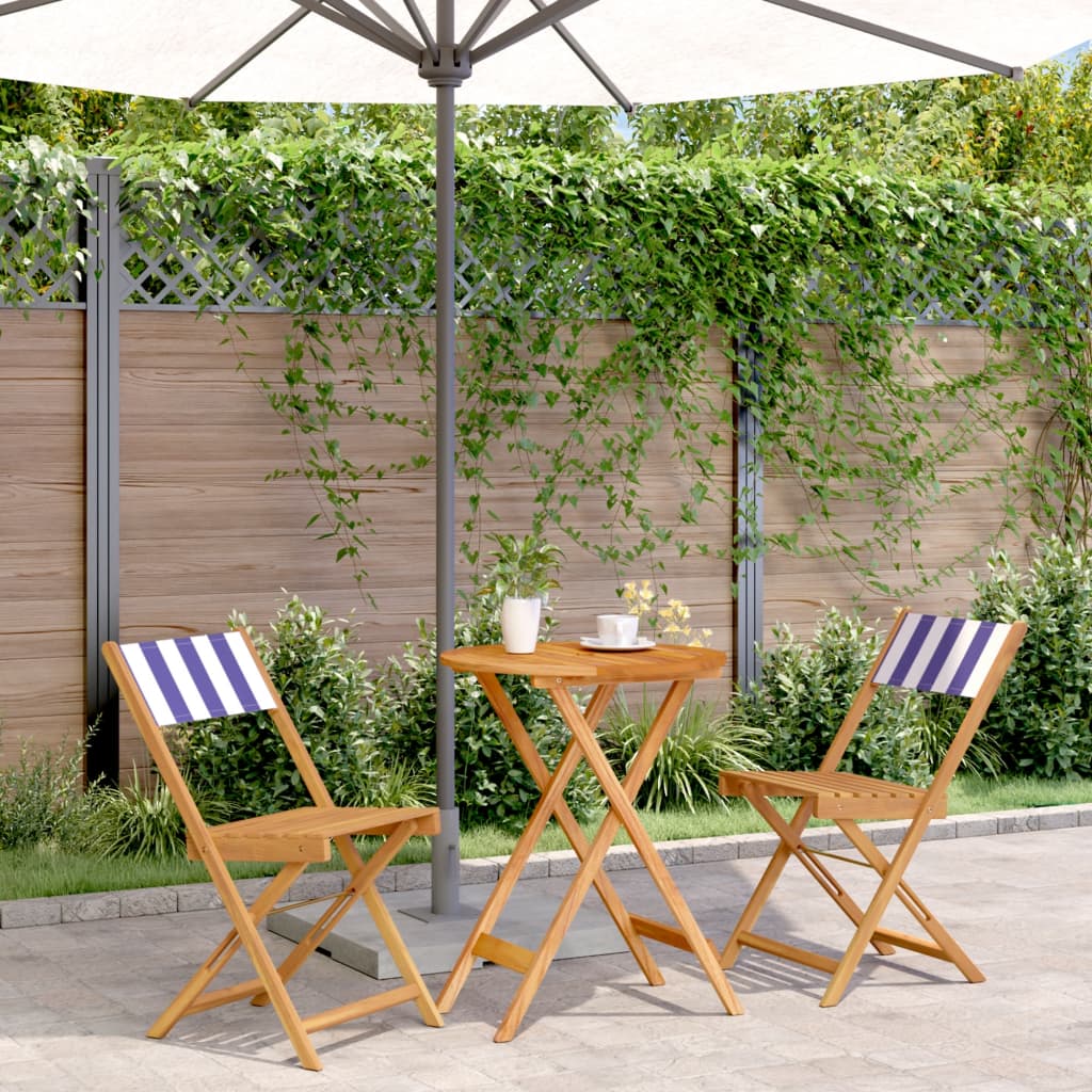 Blau-Weißes 3-tlg. Bistro-Set