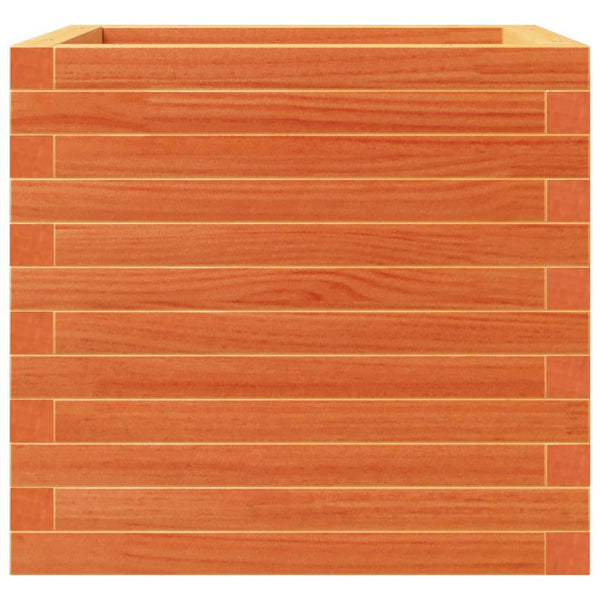 Pflanzkübel Wachsbraun 50x50 cm Kiefer Massivholz