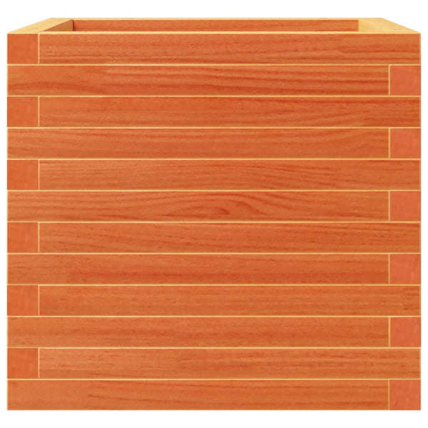Pflanzkübel Wachsbraun 50x50 cm Kiefer Massivholz
