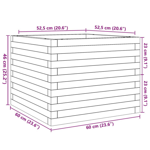 Pflanzkübel Massivholz Douglasie 60x60x46 cm