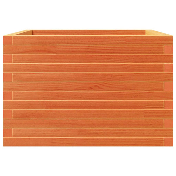 Pflanzkübel 70x70 cm, Wachsbraun, Kiefer Massivholz