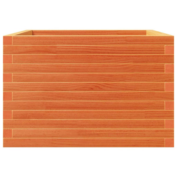 Pflanzkübel 70x70 cm, Wachsbraun, Kiefer Massivholz