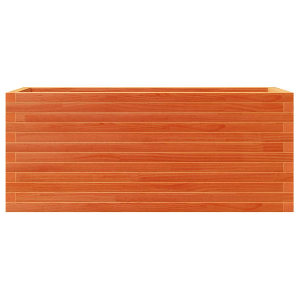 Pflanzkübel Wachsbraun 110x40x46cm Kiefer Massivholz