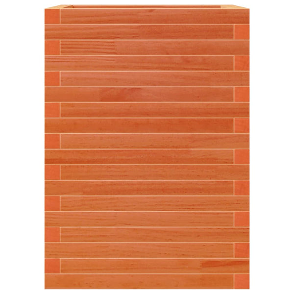 Pflanzkübel Wachsbraun 50x50x68,5cm Kiefer Massivholz