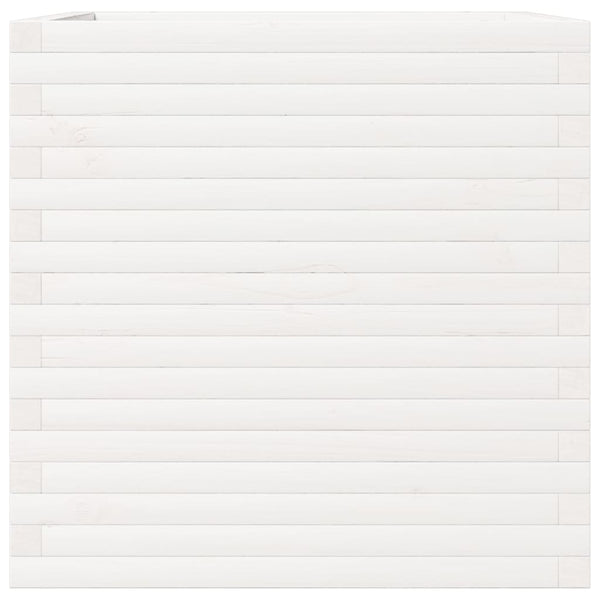 Weißer Pflanzkübel 70x70 cm aus Kiefernholz