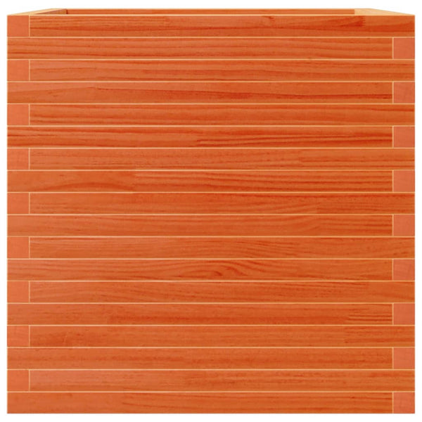 Pflanzkübel Wachsbraun 70x70 cm Kiefer Massivholz