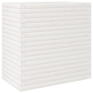 Weißer Pflanzkübel aus Kiefernholz 70x40x68,5 cm