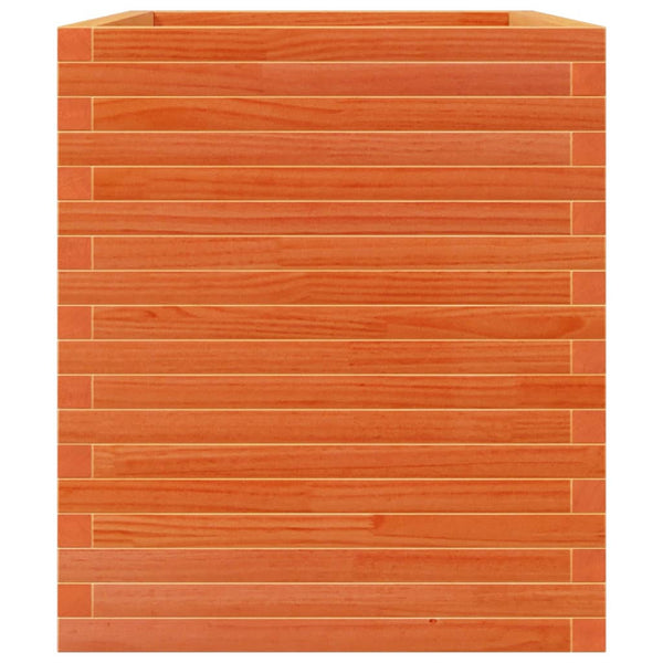 Pflanzkübel, Wachsbraun, 90x60x68,5 cm, Kiefer Massivholz