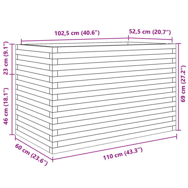 Pflanzkübel Wachsbraun Kiefer 110 cm
