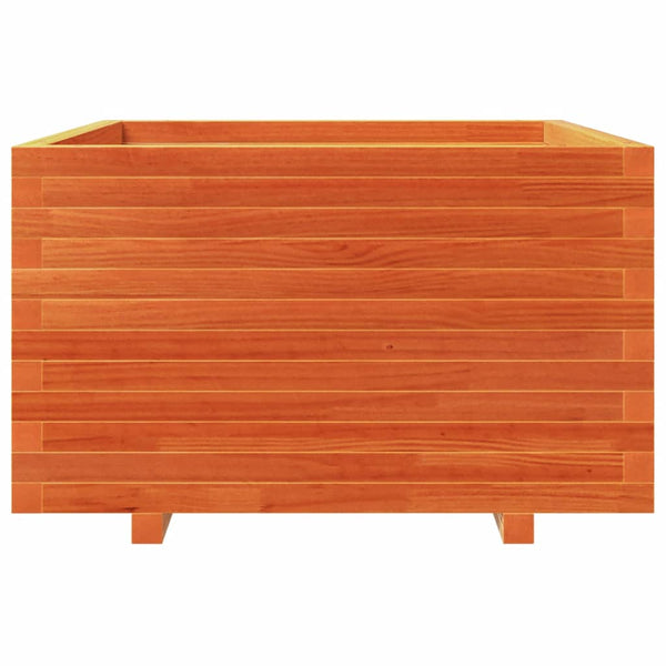 Pflanzkübel, Wachsbraun, 80x80 cm, Kiefernholz