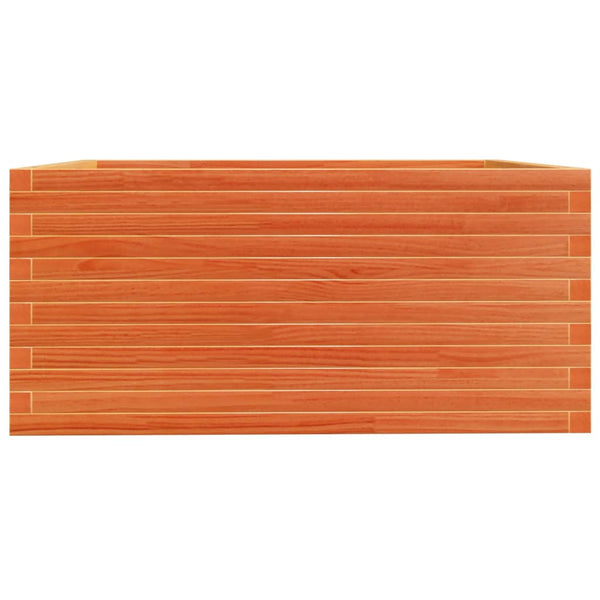 Pflanzkübel, 100x100 cm, Kiefer Massivholz, Wachsbraun