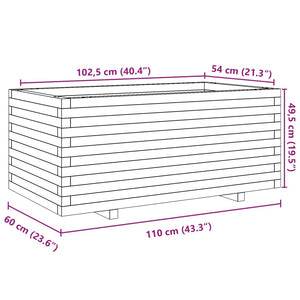 Pflanzkübel Wachsbraun Kiefer Massivholz 110 cm