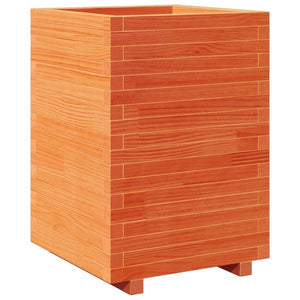 Pflanzkübel Wachsbraun 50x50x72,5cm Kiefer Massivholz