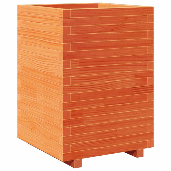 Pflanzkübel Wachsbraun 50x50x72,5cm Kiefer Massivholz