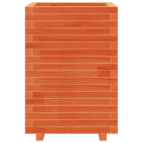 Pflanzkübel Wachsbraun 50x50x72,5cm Kiefer Massivholz