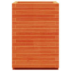Pflanzkübel Wachsbraun 50x50x72,5cm Kiefer Massivholz