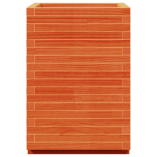 Pflanzkübel Wachsbraun 50x50x72,5cm Kiefer Massivholz
