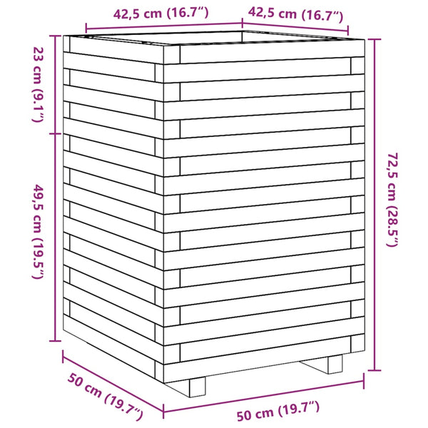 Pflanzkübel Kiefernholz 50x50x72,5cm