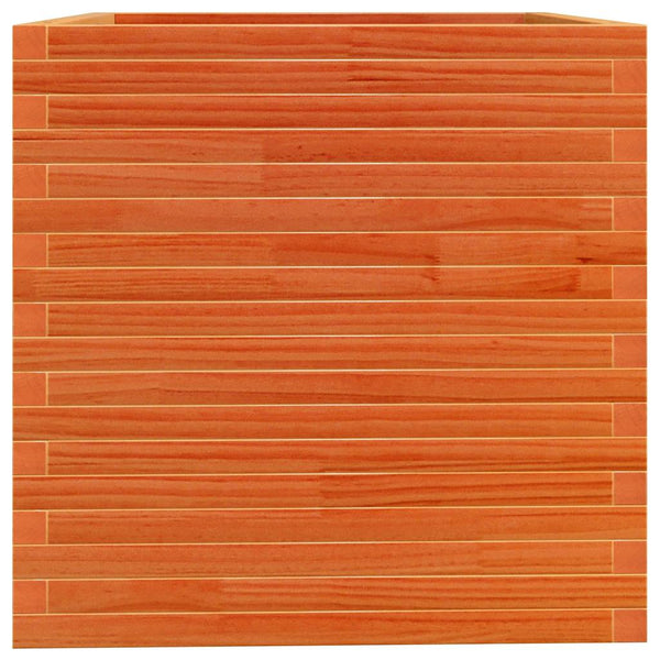 Pflanzkübel Wachsbraun 70x70 cm Kiefer Massivholz