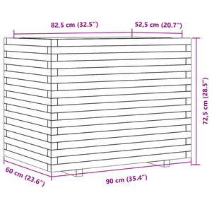 Massiver Kiefer Pflanzkübel 90x60x72,5 cm