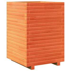 Pflanzkübel Wachsbraun 50x50x72cm Kiefer Massivholz