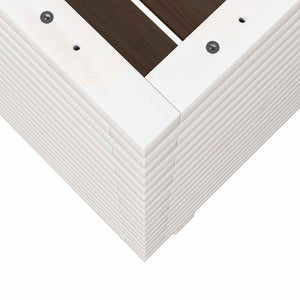 Weißer Pflanzkübel 60x60x72 cm Kiefer Massivholz