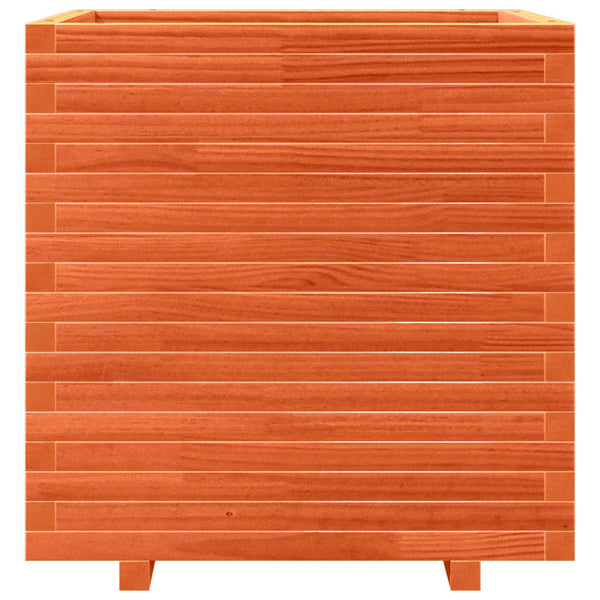 Pflanzkübel Wachsbraun 70x70 cm Kiefer Massivholz