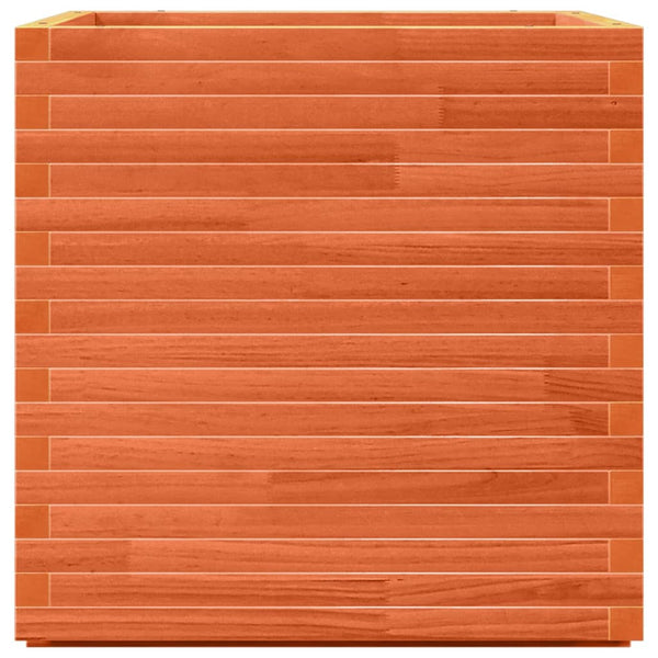 Pflanzkübel Wachsbraun 70x70 cm Kiefer Massivholz