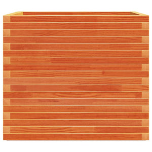 Pflanzkübel Wachsbraun 80x80 cm Kiefer Massivholz