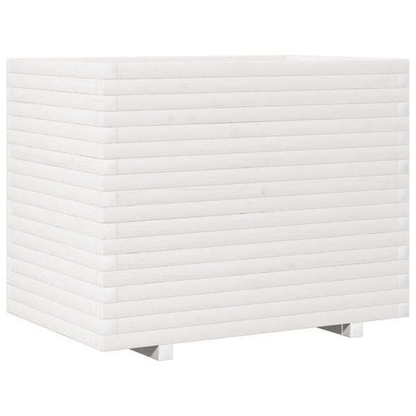 Weißer Pflanzkübel 90x60x72cm Kiefer Massivholz