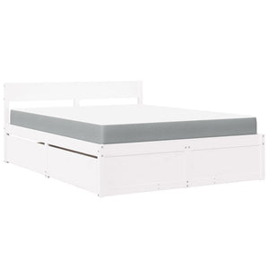 Bett 160x200 mit Schubladen & Matratze Kiefer Massivholz