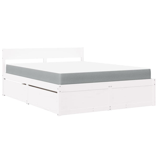 Bett 160x200 mit Schubladen & Matratze Kiefer Massivholz