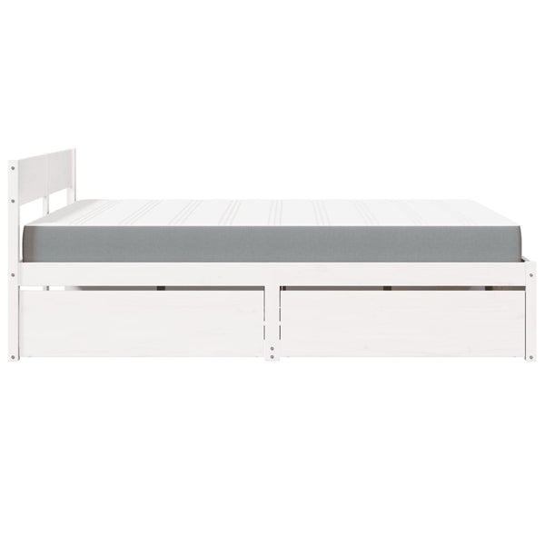 Bett 160x200 mit Schubladen & Matratze Kiefer Massivholz