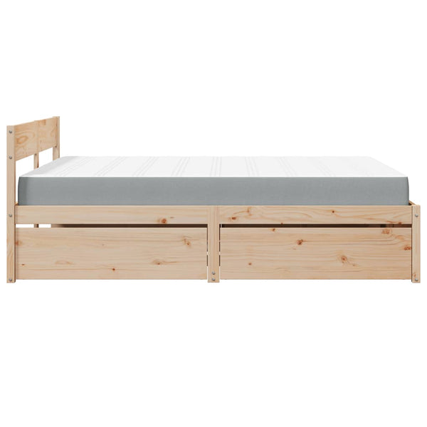 Bett mit Schubladen & Matratze 140x200 cm Kiefer