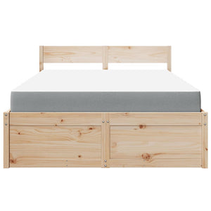 Bett mit Schubladen & Matratze 120x200 cm Kieferholz