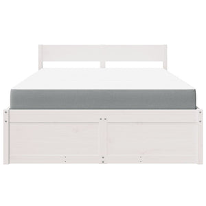 Bett mit Schubladen, Matratze 120x200 cm, Kiefer Massivholz