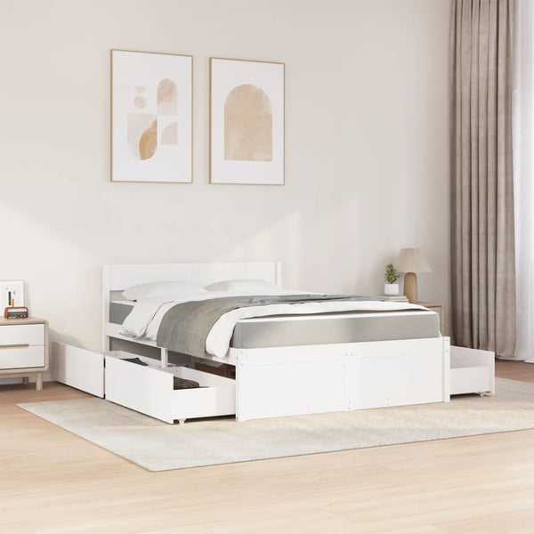Bett mit Schubladen und Matratze 140x190 cm