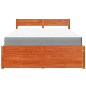 Bett mit Schubladen & Matratze 140x190 Massivholz