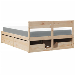 Bett 120x190 Kiefer Massivholz mit Matratze