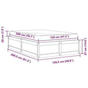 Massivholz Kiefer Bett mit Matratze 120x200 cm