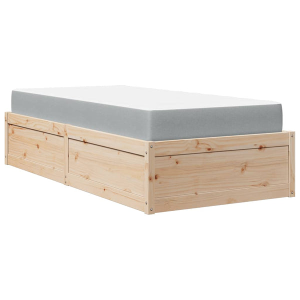 Massivholz Kiefer Bett mit Matratze 100x200 cm