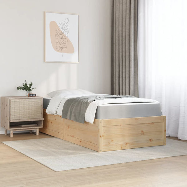 Massivholz Kiefer Bett mit Matratze 100x200 cm