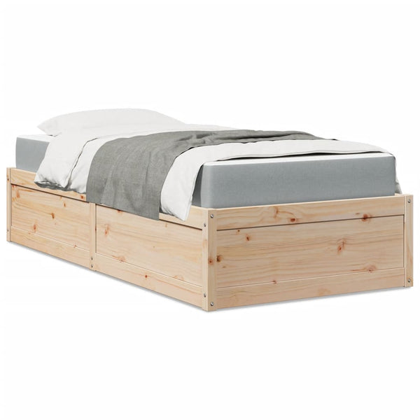 Massivholz Kiefer Bett mit Matratze 100x200 cm