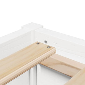 Bett mit Matratze Weiß 100x200 cm Kiefer Massivholz
