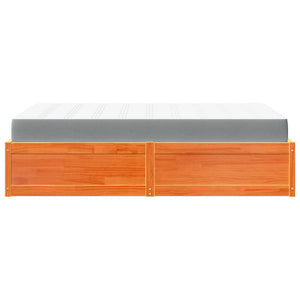 Bett mit Matratze, Wachsbraun, 120x190 cm