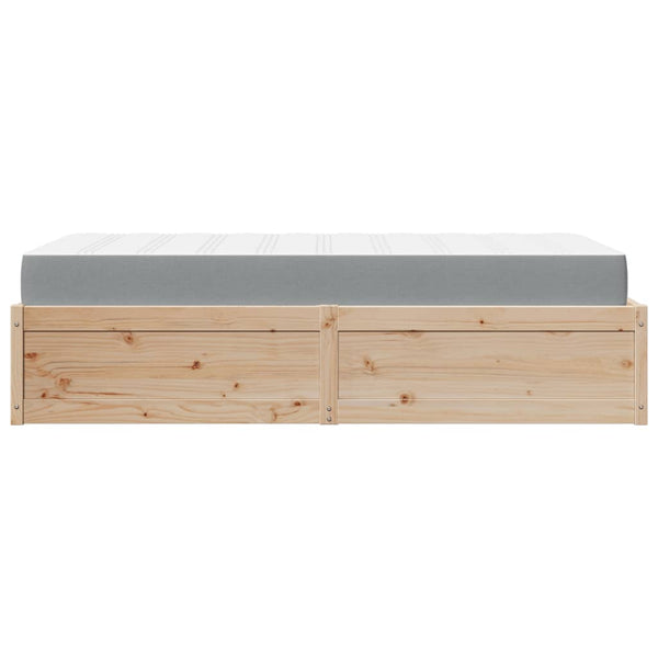 Bett mit Matratze 90x190 cm Kiefer Massivholz