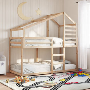 Etagenbett mit Dach 80x200 cm Kiefer