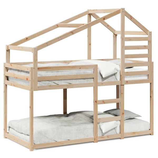 Etagenbett mit Dach 75x190 cm Kiefer