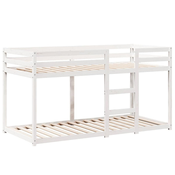 Etagenbett mit Dach Weiß 75x190 cm Kiefernholz
