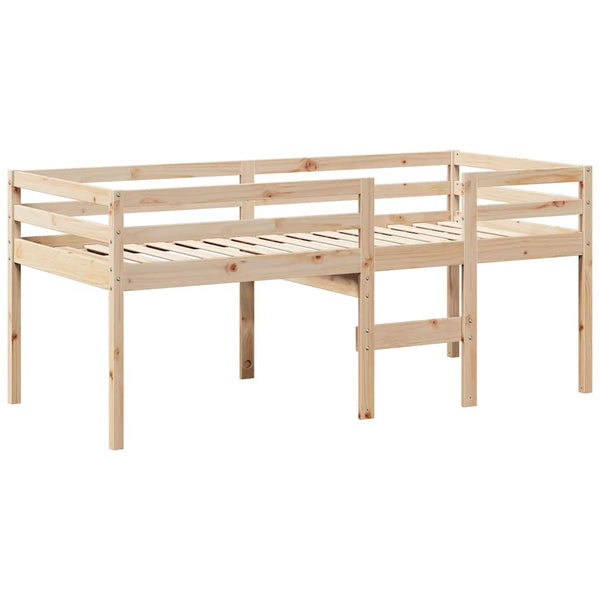 Hochbett mit Dach 80x200 cm Kiefer Massivholz